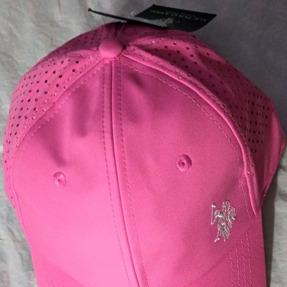 U.S. Polo Assn. Women's Pink Adjustable Cap with Embroidered White Logo - Picture 7 of 15